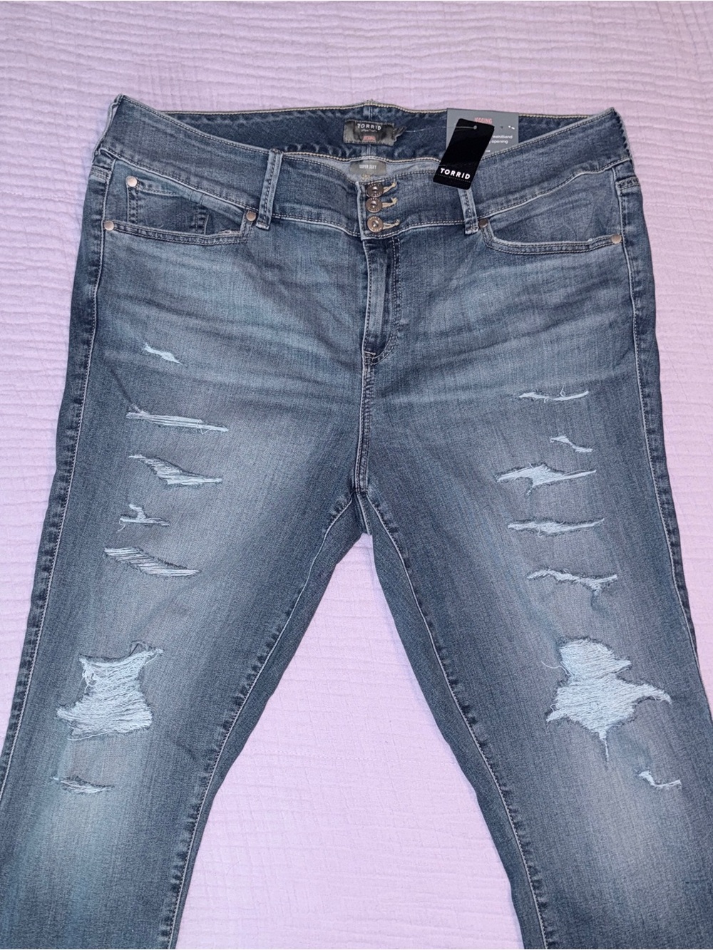 torrid Light Blue Ripped Skinny Jeans 22XT